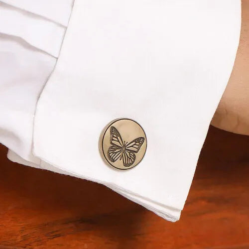 Dainty Butterfly Brass Cufflink Pair