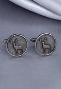 silver Deer Brass Cufflink Pair