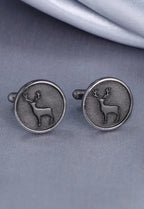 silver Deer Brass Cufflink Pair
