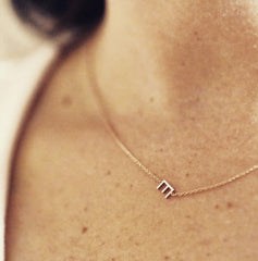 14k Gold Asymmetrical Letter Necklace - E