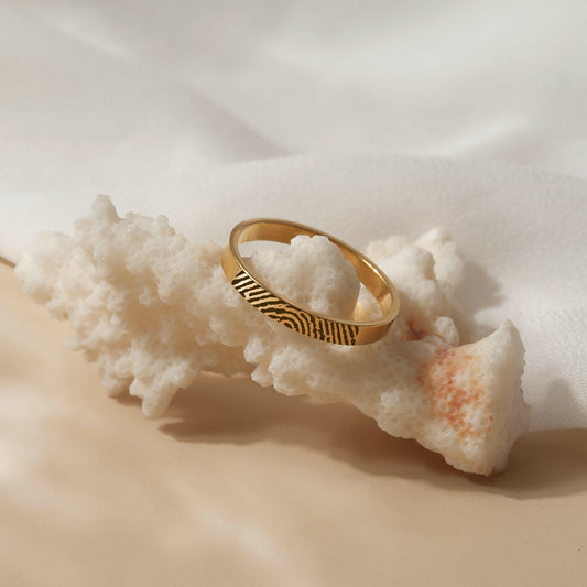 Engraved Fingerprint & Handwriting Rings Ring.