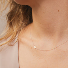 14k Gold Asymmetrical Charm Necklace - Hamsa