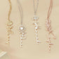 Personalised Sterling Silver Birth Flower Necklace Birth Flower Jewelry.