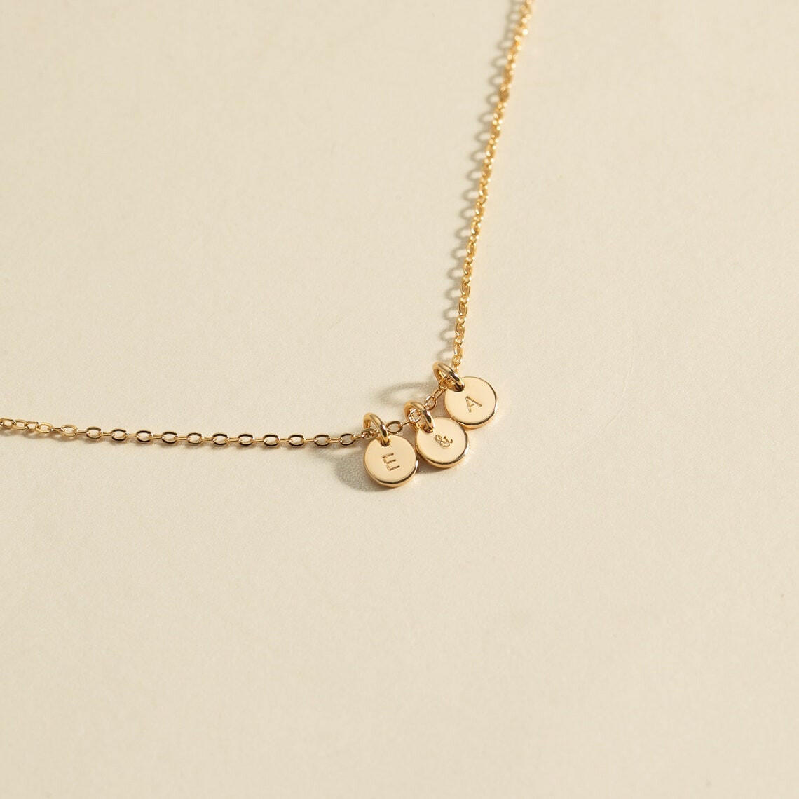 Silver Initial Necklace with Children's Name 925 Sterling Silver Necklace.