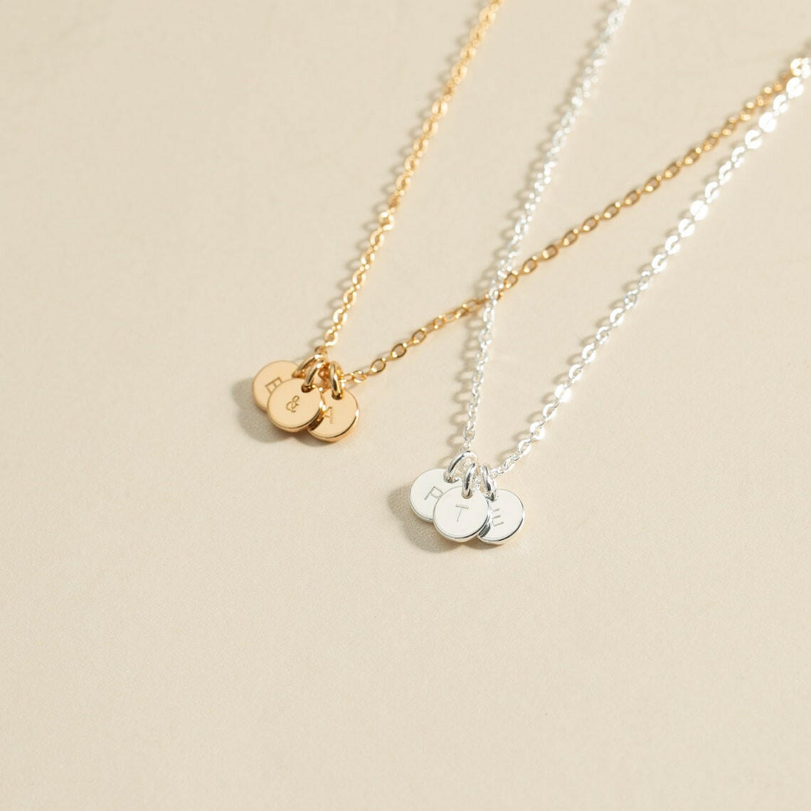 Silver Initial Necklace with Children's Name 925 Sterling Silver Necklace.