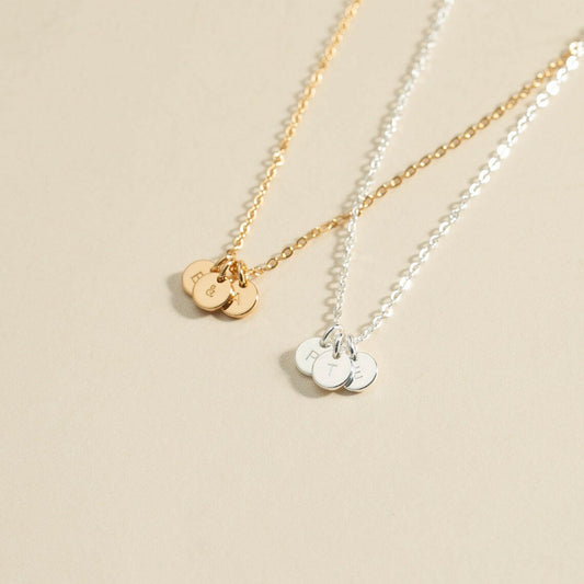 Silver Initial Necklace with Children's Name 925 Sterling Silver Necklace.