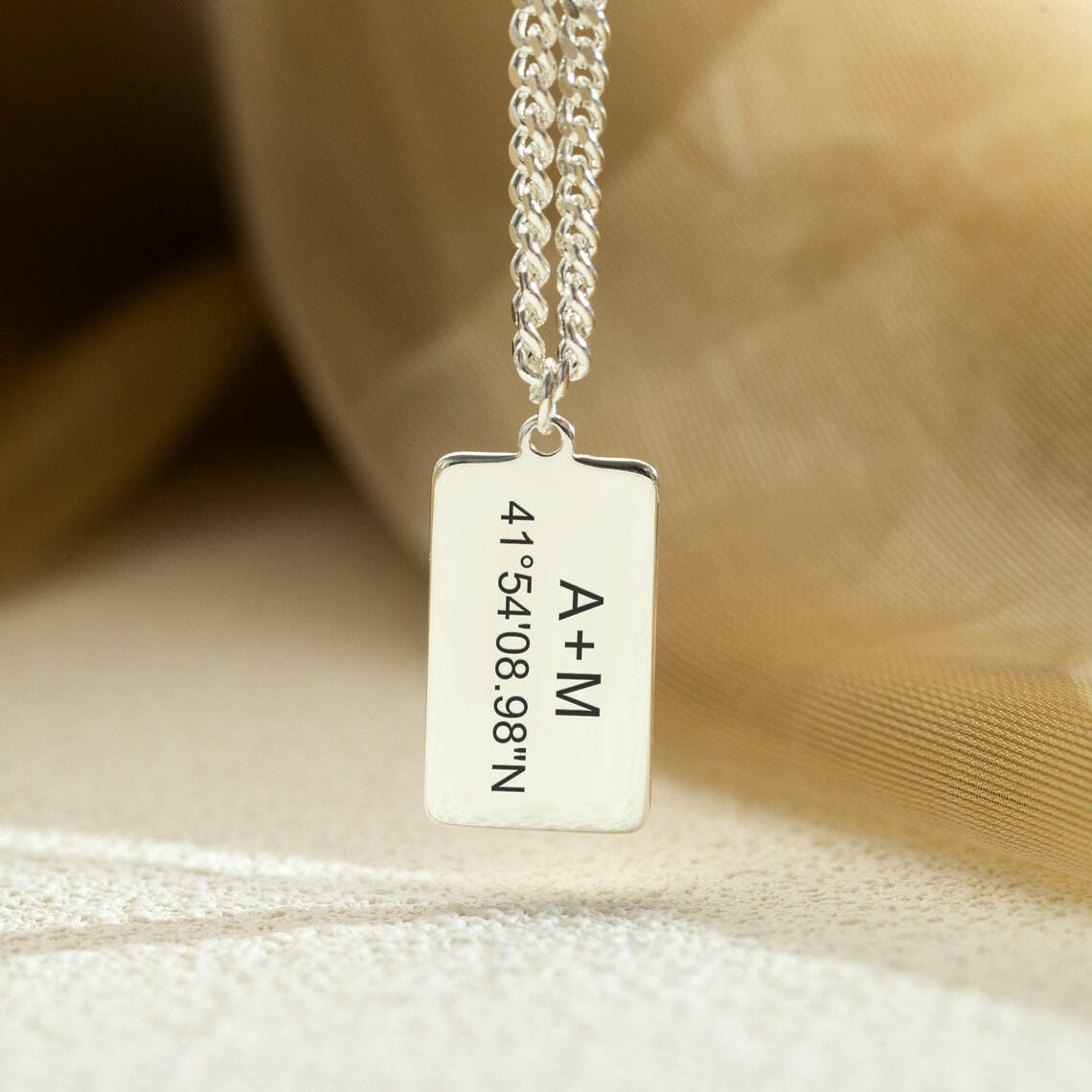 Personalized Name Bar Necklace 925 Sterling Silver Necklace.