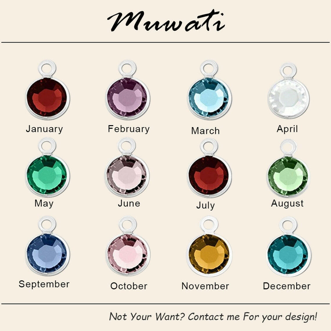 Personalized Birthstone Name Necklace 925 Sterling Silver Necklace.
