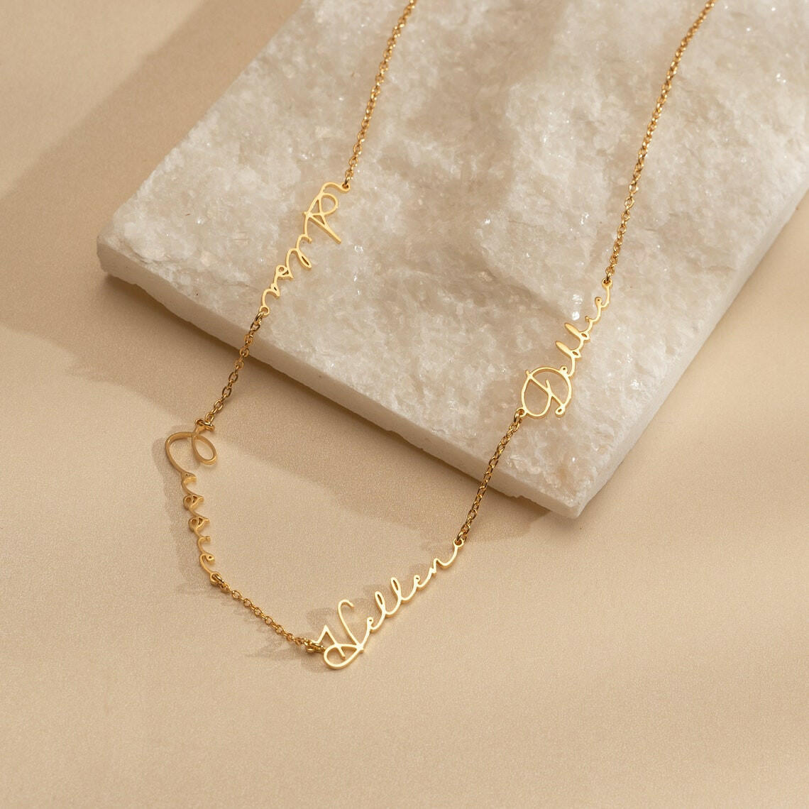 Personalized Kid's Name Necklace for Mom 925 Sterling Silver Necklace.