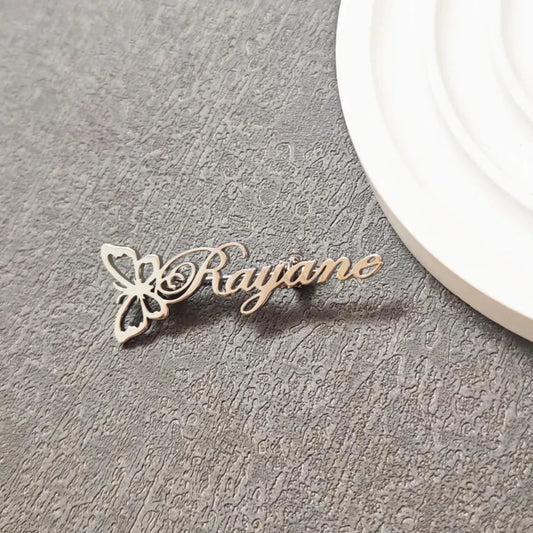 Butterfly Custom Name Lapel Brooch Pin