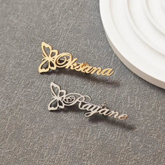 Butterfly Custom Name Lapel Brooch Pin