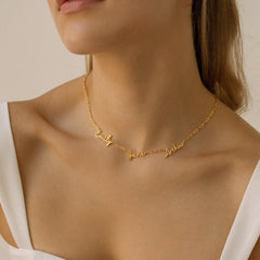 Carrie Multiple Name Necklace in Curb Chain