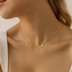 Carrie Multiple Name Necklace in Curb Chain
