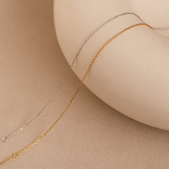 Micro Rolo Chain Anklet in Sterling Silver