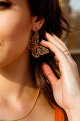 Gold Butterfly Dangle Earrings