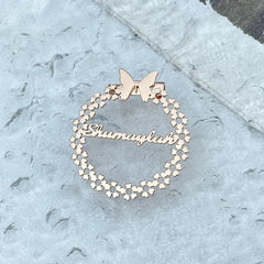 Custom Name Butterfly Stylish Brooch | Personalized Name Brooch Pin |  Special Jewelry Gift for Women and Men