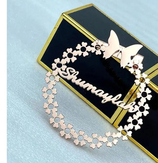 Custom Name Butterfly Stylish Brooch | Personalized Name Brooch Pin |  Special Jewelry Gift for Women and Men
