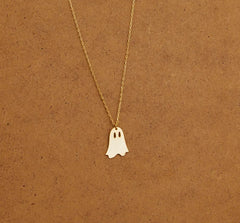 Gold Plated Cute Ghost Pendant Necklace for Women