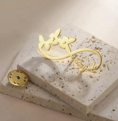Personalized Butterfly Infinity Name Brooch Pin