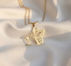 Butterfly Initial Necklace