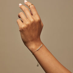 Custom Pave Mama Script Bracelet