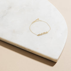 Custom Pave Mama Script Bracelet