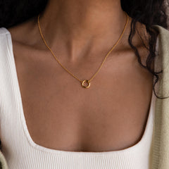 Cable Circle Charm Necklace