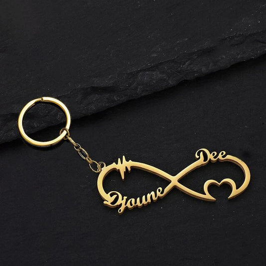 Infinity Couple Name Keychain