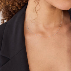 14k Gold Asymmetrical Charm Necklace - Cross