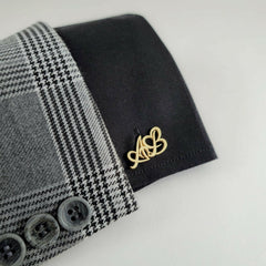 Personalised Initials Heart Cuff Link cufflink.