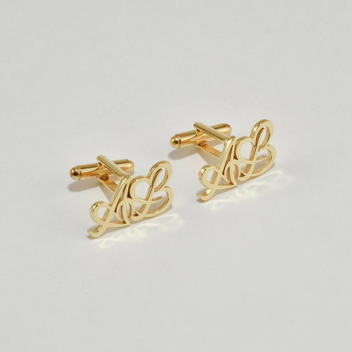 Personalised Initials Heart Cuff Link cufflink.