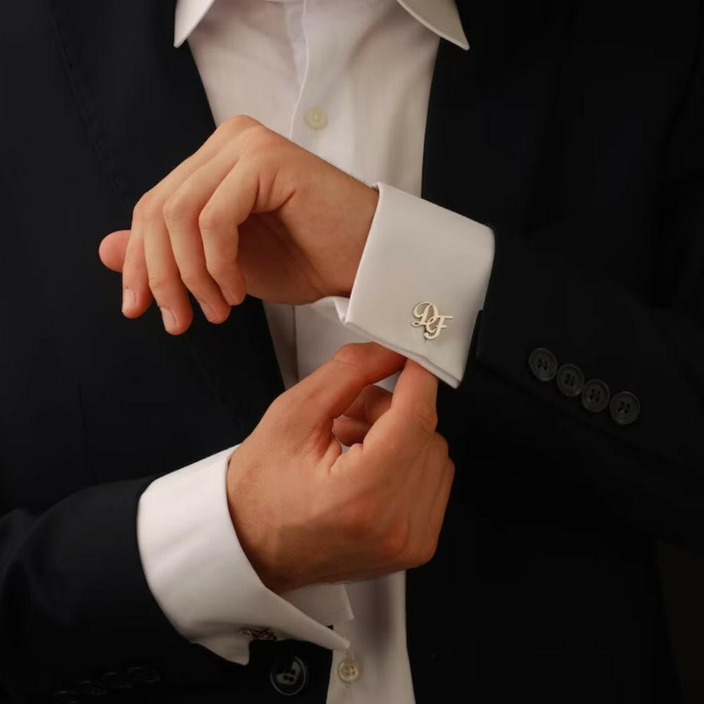 Personalised Monogram Cufflinks for Groom cufflink.