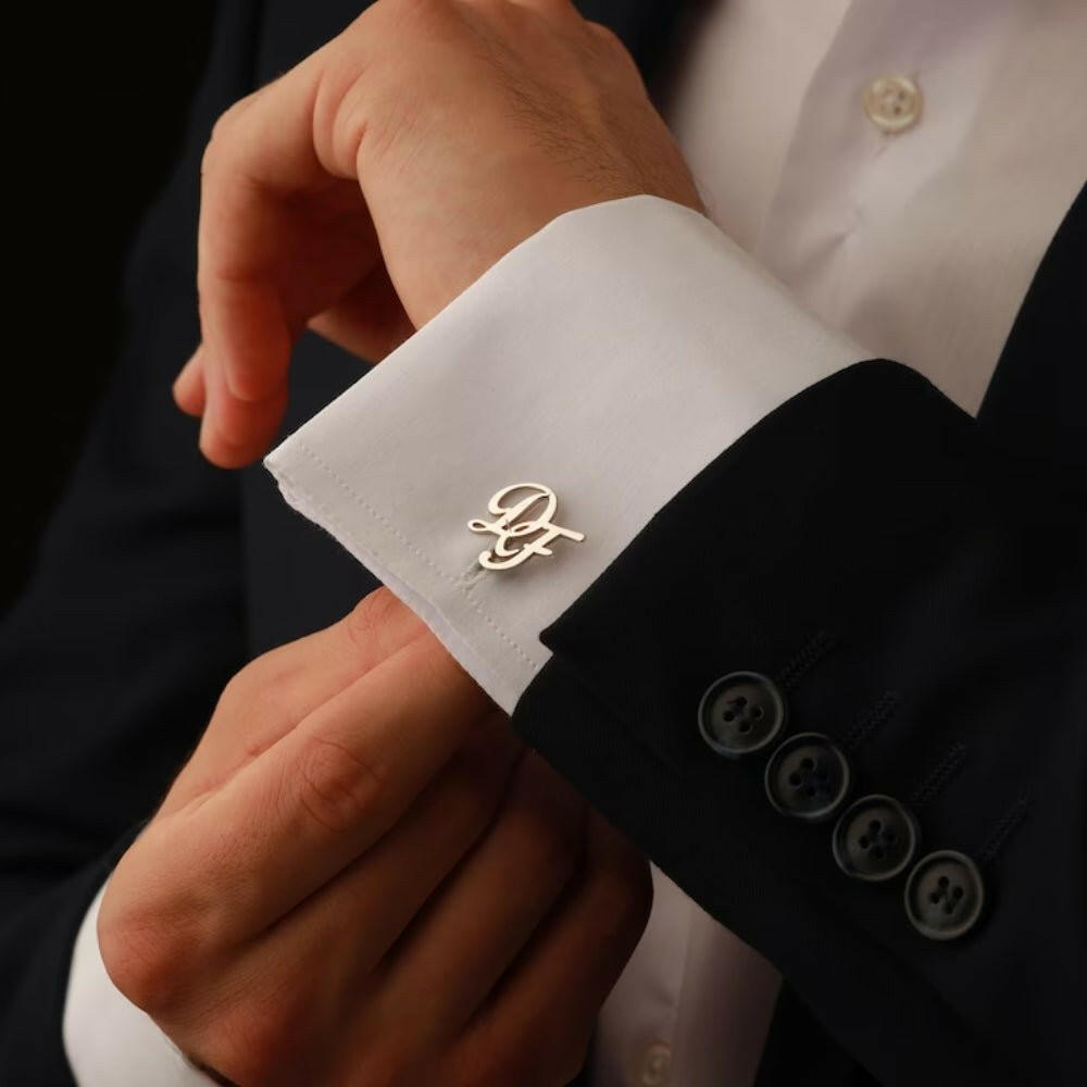 Personalised Monogram Cufflinks for Groom cufflink.