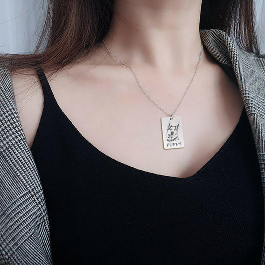 Personalize Photo Dog Tag Necklace for Men Necklace.