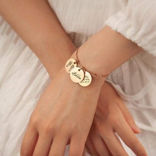 Personalized Actual Fingerprint Charm Bracelet Bracelet.