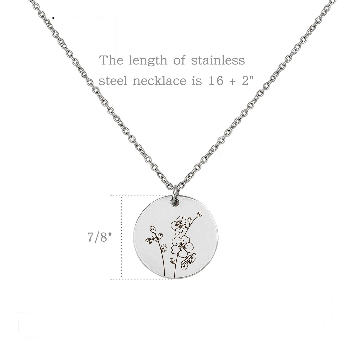 Personalized Birth Flower Necklace Necklace.