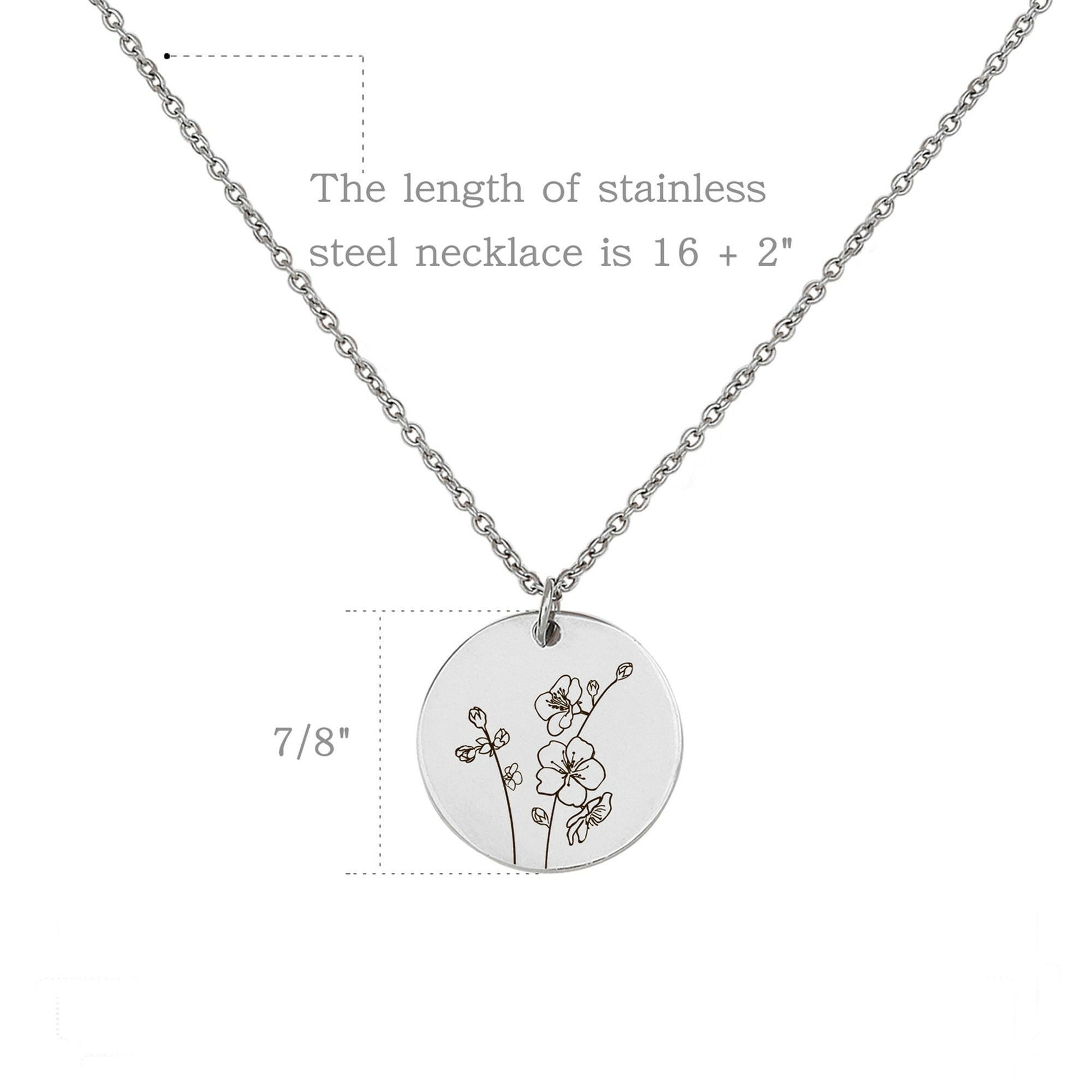 Personalized Birth Flower Necklace Necklace.