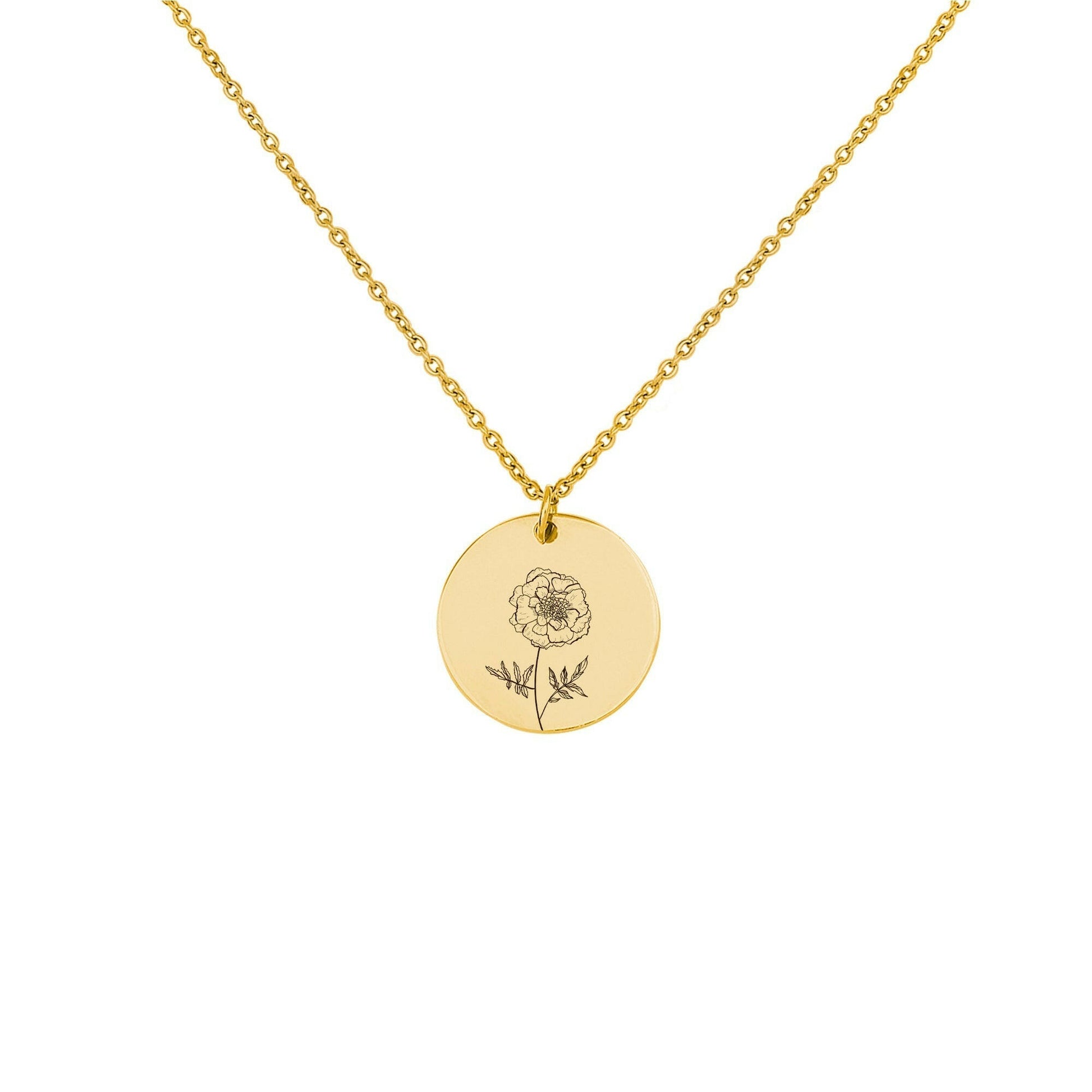 Personalized Birth Flower Necklace Necklace.