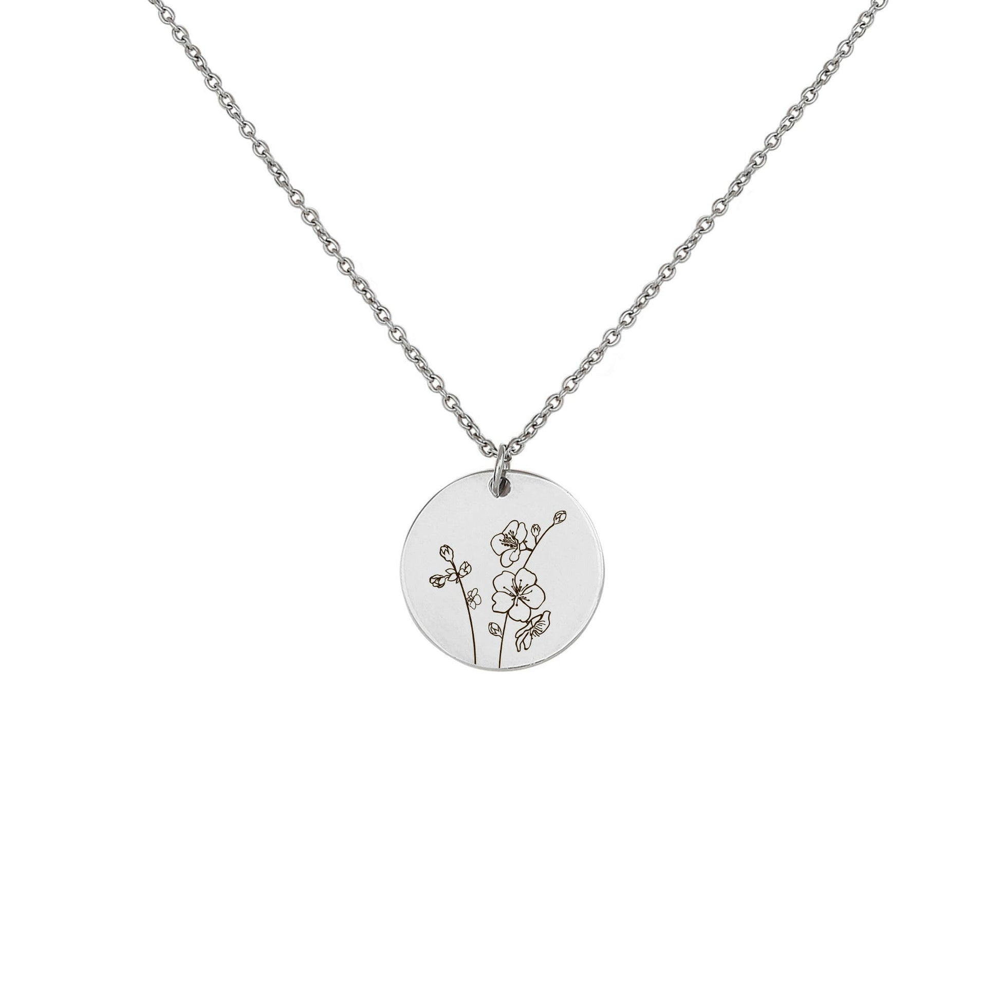 Personalized Birth Flower Necklace Necklace.