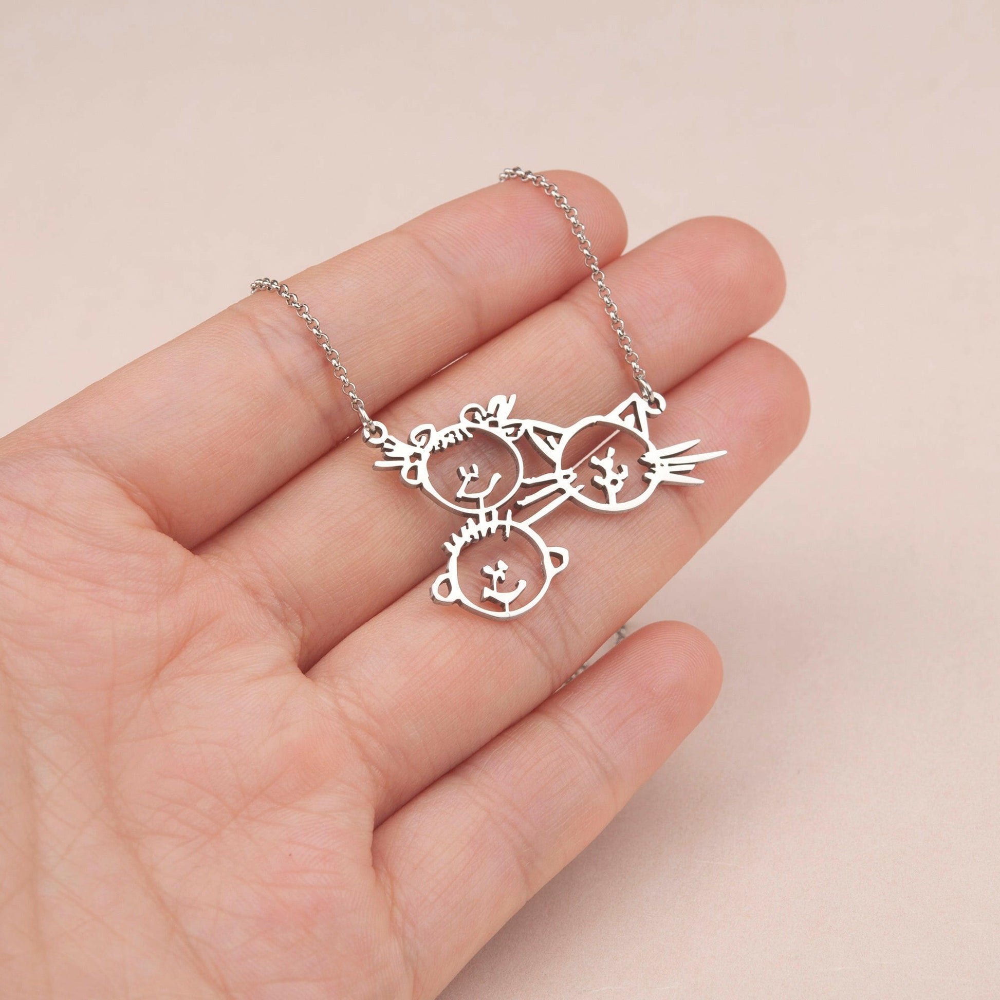 Personalized Children Drawing Necklace Necklace.