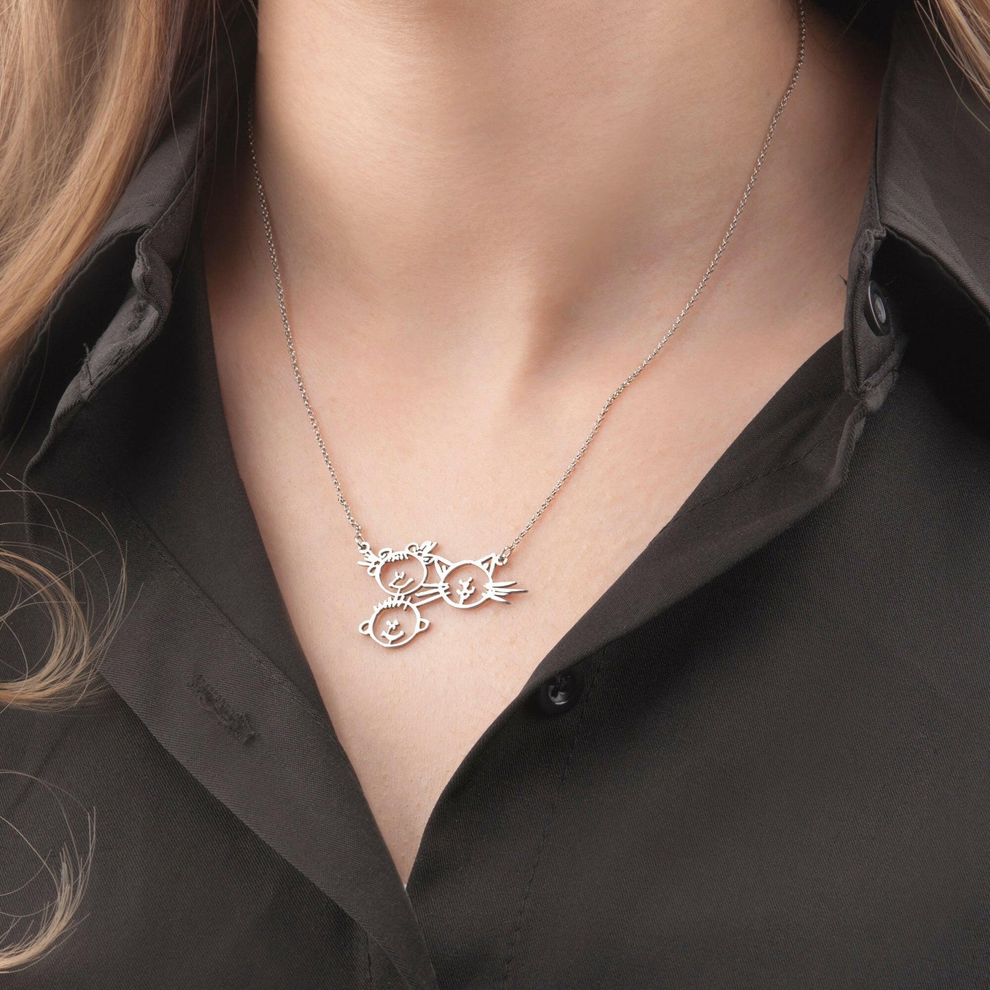 Personalized Children Drawing Necklace Necklace.