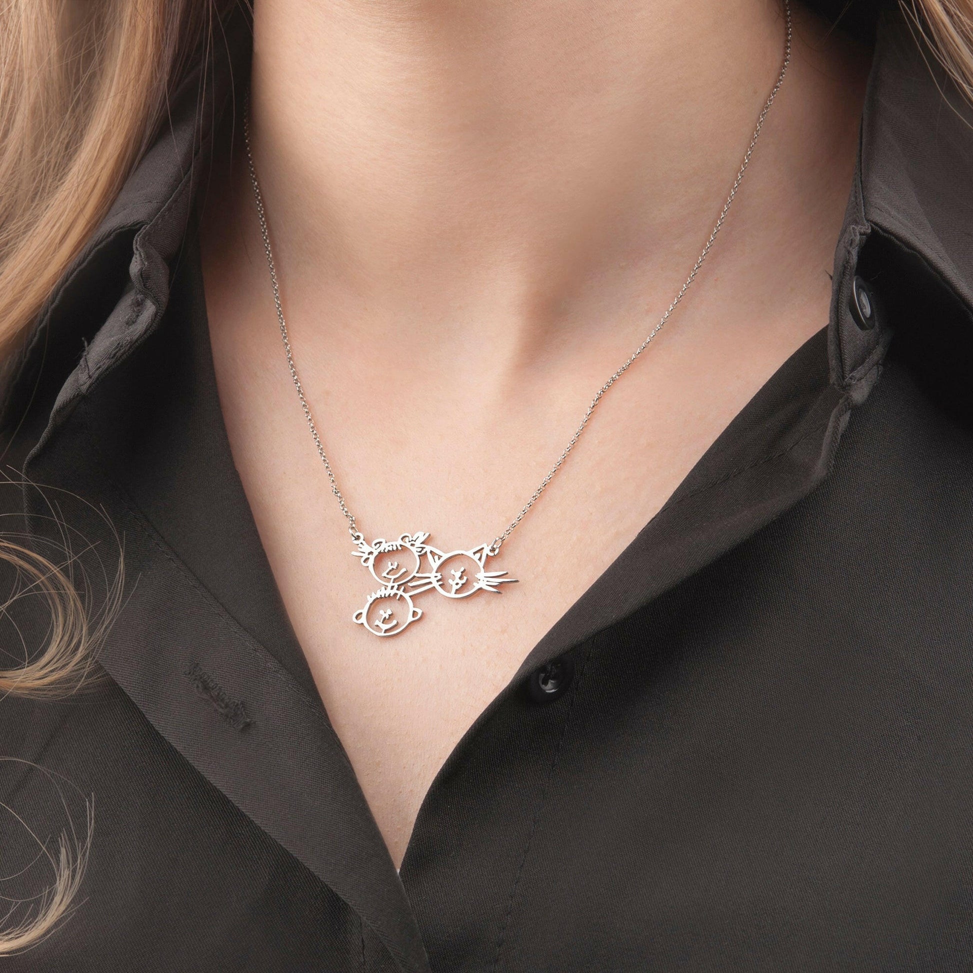 Personalized Children Drawing Necklace Necklace.