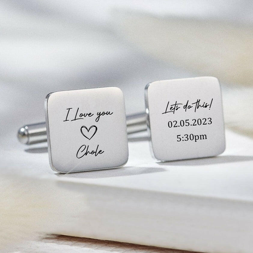 Personalized Engraving Square Cufflinks cufflink.