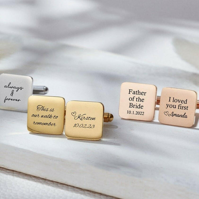 Personalized Engraving Square Cufflinks cufflink.