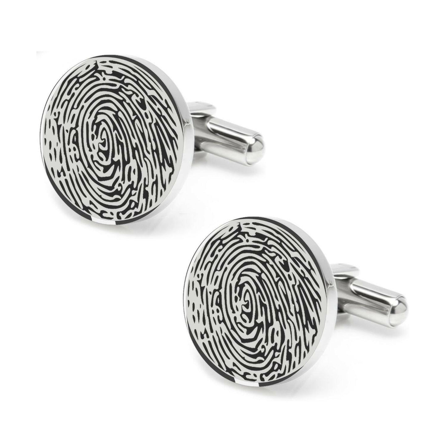 Personalized Fingerprint Round Shaped Cufflink cufflink.