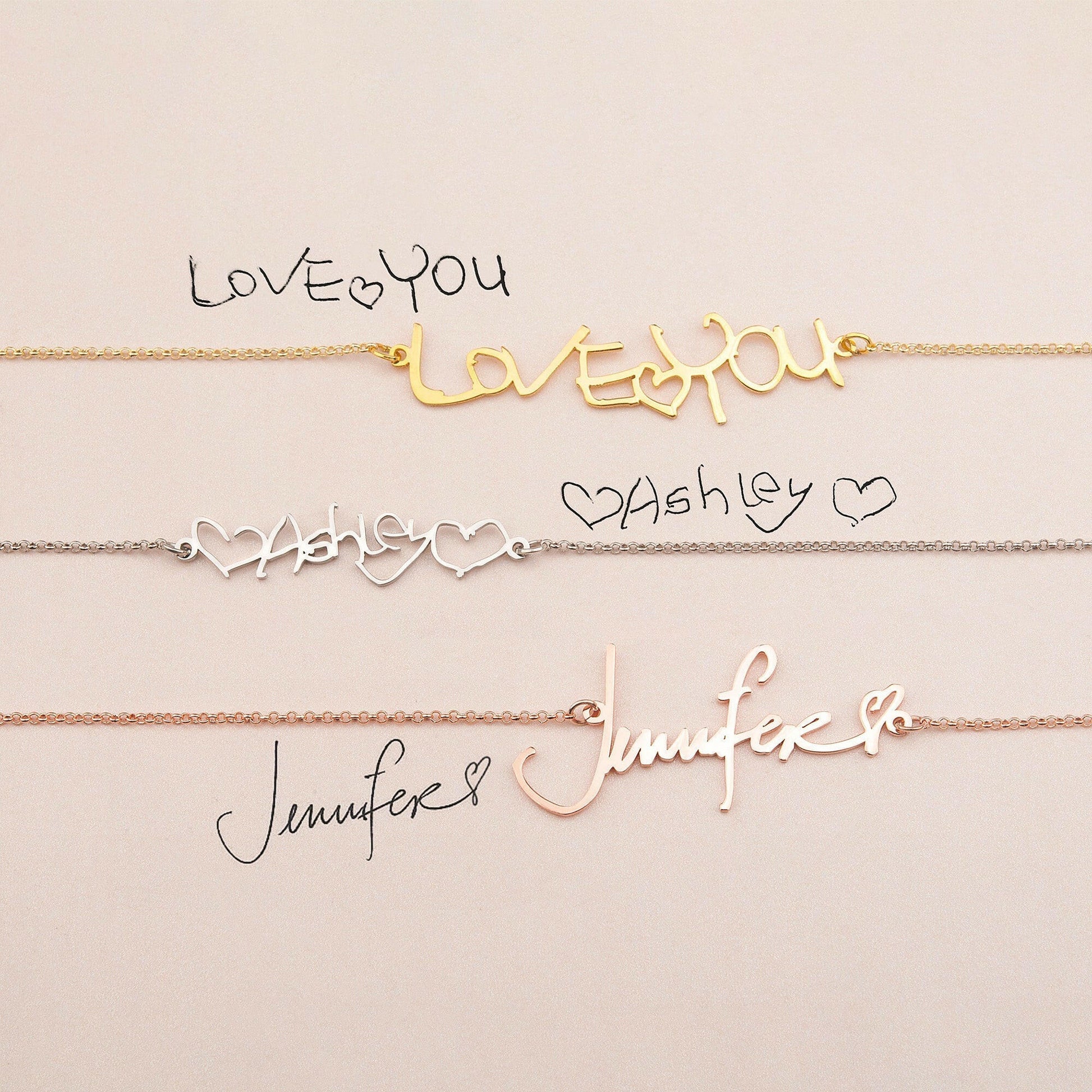 Personalized Handwriting Necklace Necklace.