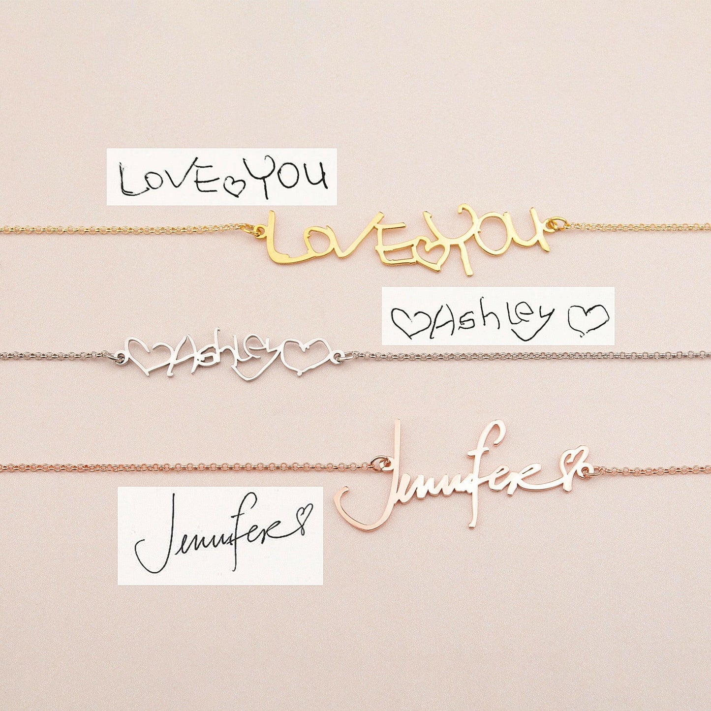 Personalized Handwriting Necklace Necklace.