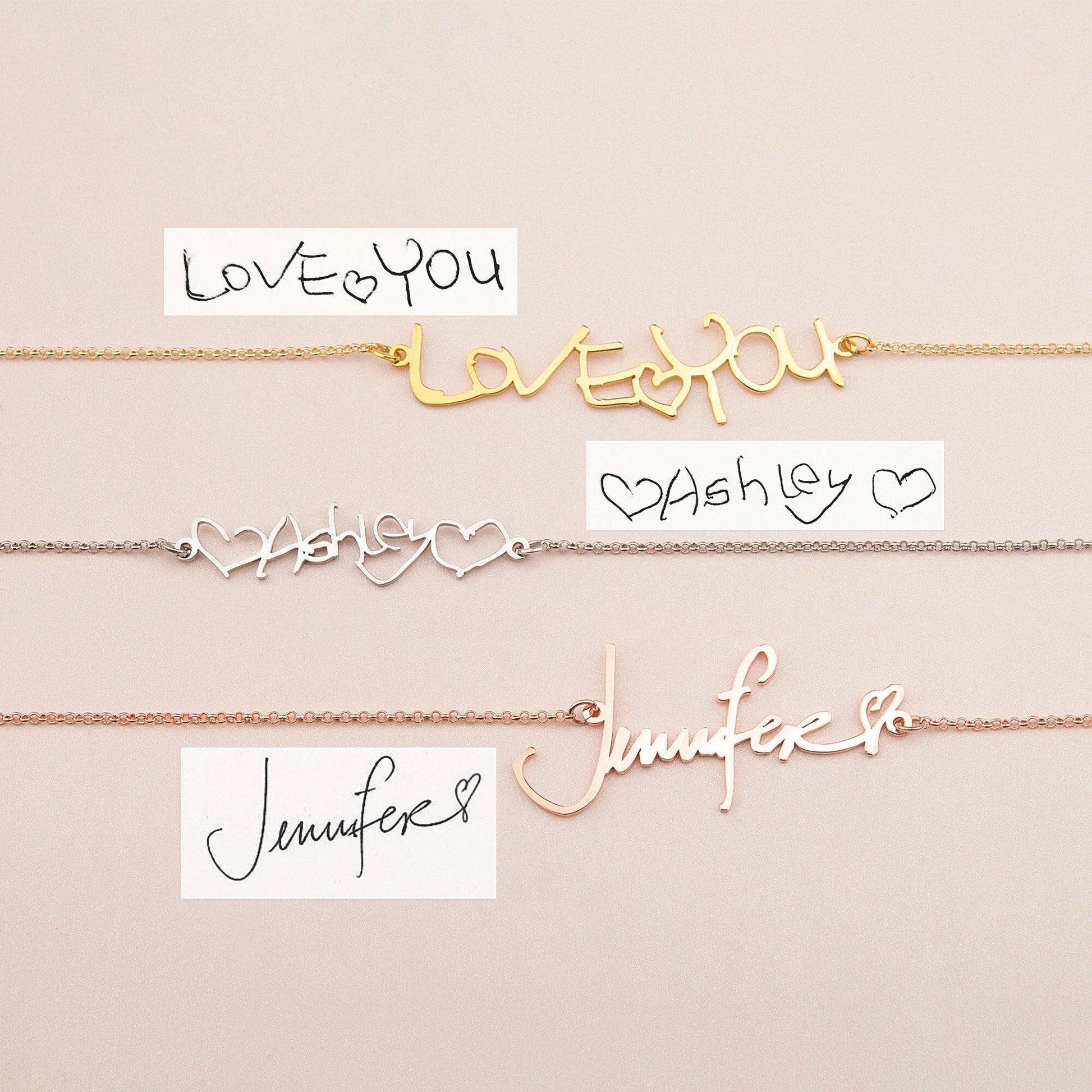 Personalized Handwriting Necklace Necklace.