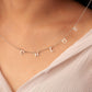 Personalized Horizontal Charms and Birthstone Necklace Necklace.