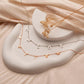 Personalized Horizontal Charms and Birthstone Necklace Necklace.